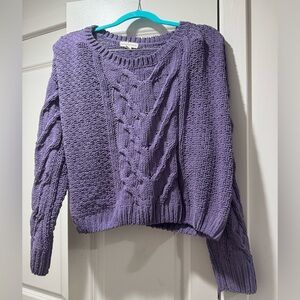 Aeropostale Purple Cable Knit Sweater
